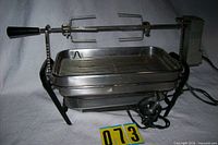 Full view of Farberware grill with rotisserie assembled and power cord
