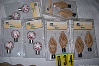 Overall view of all six finial packages, floral and wicker styles