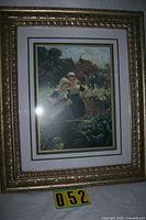 Full view of framed print, showing artwork, matting and frame