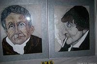 Pair of framed watercolor portraits side by side