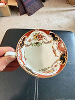 Interior view of teacup showing full Imari decoration