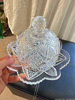 Butter dish with lid on base showing full design