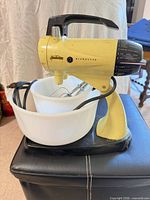 Mixer with both bowls and beaters assembled