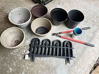All items overview on garage floor