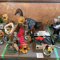 Overall view of entire lot showing Umbra décor, glassware, ceramics, plush toy and more