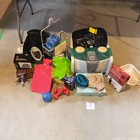 Full lot showing foot spa, exercise and massage accessories