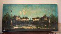 Full view of oil painting on canvas