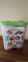 Front view of tub showing Zoob label and 250-piece designation