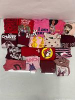 All 18 shirts arranged in three rows