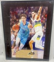 Front view showing printed canvas artwork and frame