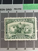 Front view showing design, denomination and perforations