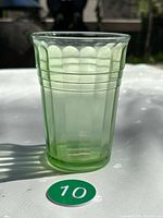 Full view of green Moderntone tumbler standing on table