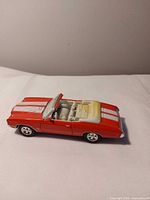 Left side view of red 1971 Chevelle SS model