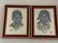 Both framed Audrey Young Oppel portrait prints side by side showing artwork and frames