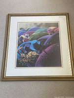 Front view of framed Claude Théberge print in gold frame with white mat