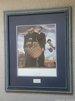 Full view of framed Norman Rockwell "Bottom of the Sixth" print with frame and mat visible