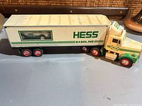 Left side view of Hess semi-truck and trailer