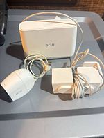 Base station, camera, two power adapters and cables