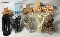 All ten assorted hair clips arranged to show variety