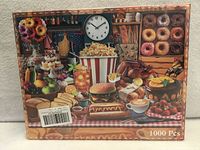 Front of sealed Food Feast puzzle box showing illustration and 1000 pcs label