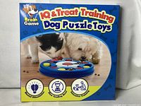 Front of sealed retail box showing product name, brand and image of puzzle toy