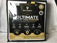 Front of sealed MATTSHIELD Ultimate Cotton 3-Piece Encasement package