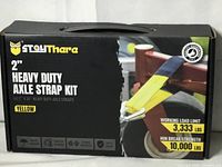 Front of StayThere axle strap kit box showing product name and specs