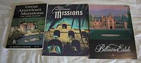 Front covers of Great American Mansions, California Missions, Biltmore Estate
