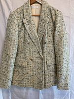 Front of Primark tweed blazer showing buttons, lapels and pockets