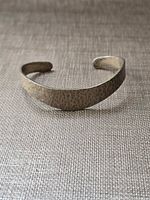 Front view of hammered cuff bracelet