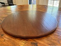 Top view of maple lazy Susan on table surface