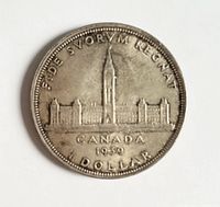 Reverse showing Parliament Buildings, date and denomination