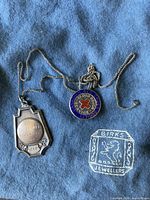 Necklace, pin and Birks pouch overview