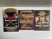 Three boxing programs laid out side by side