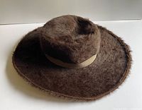 Top view showing overall shape, fur/felt texture, brim width