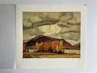 Front view of entire unframed lithograph showing image and margins