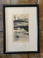 Full view of framed lithograph