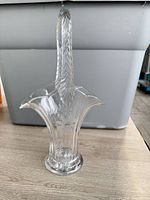 Full view of crystal basket vase