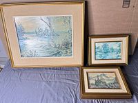 All three framed prints side by side for scale