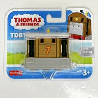 Front of sealed blister card showing Toby locomotive