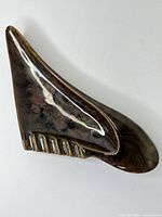 Top view showing boomerang shape and glaze