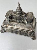 Front view of trinket box showing Capitol dome and engraved text THE CAPITOL WASHINGTON DC