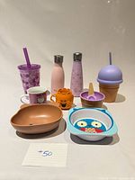 Group shot of all 10 toddler drinkware and bowls