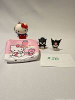 Coin purse, Hello Kitty keychain, Kuromi and Badtz-Maru charms overview