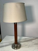 Full lamp showing shade, pole and base