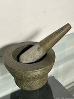 Full view of mortar and pestle set showing size and shape