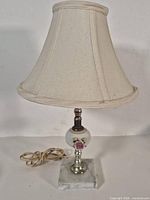 Full view of lamp with shade