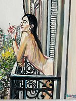 Full view of the painting on canvas including signature