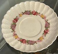 Front view of Spode Rose Briar plate showing full design