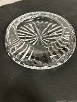 Side view of ashtray showing faceted cuts